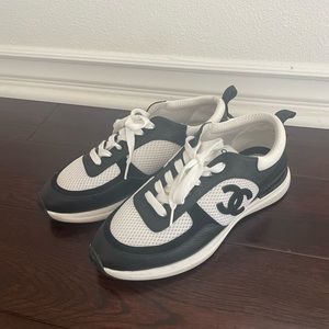 Black and white Chanel sneakers